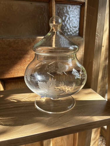 Vintage rayware etched glass - etched,