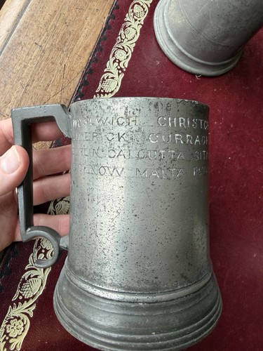 Vintage pewter glass bottom - pewter,
