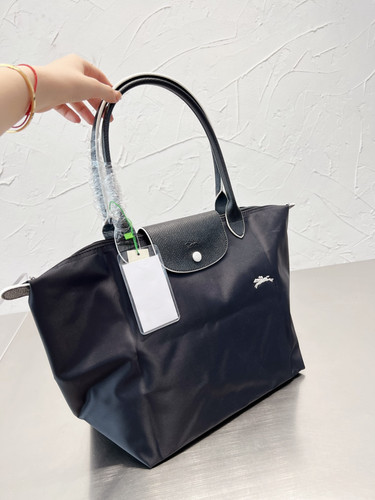 Longchamp tote handbag black - longchamp, handbag-black