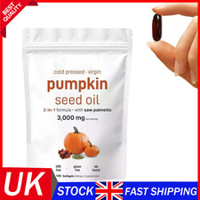 Pumpkin Seed Oil with Saw Palmetto 180 Softgels | 3000 mg Herbal Supplement UK#