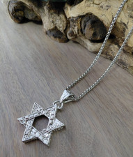 Star of David Necklace Stainless Steel Pendant 55cm St David's Star Necklace