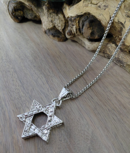 Star david necklace - star,