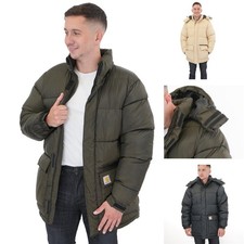 Carhartt WIP Mens Milton Jacket Puffer Beige Black Green Winter Water Repellent