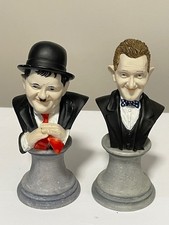 Vintage Laurel & Hardy Figurines Statue Bust Collectible The Leonardo Collection