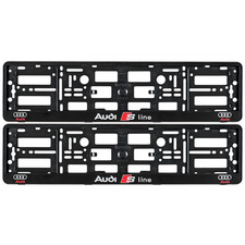 2 x NEW EDITION License Number Plate Holder Surround for New Audi S-Line Car