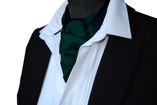 Dark green shot satin ascot - dark,