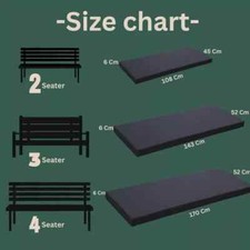 Outdoor 2 3 4 Seater Bench Pad Water Resistant Fabric Garden  Seat Cushion