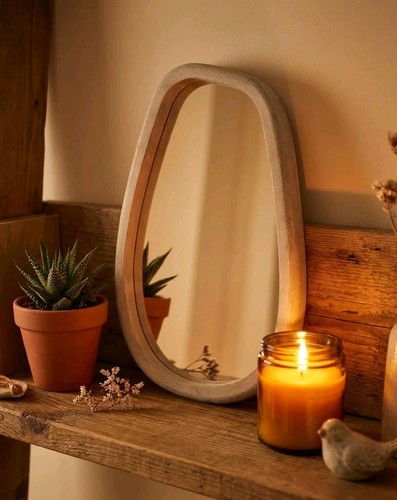 Irregular beige framed wall - beige,