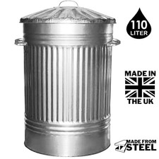 110L metal bin straight sided