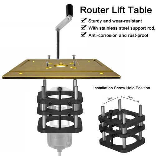 Router lift base - lift, table
