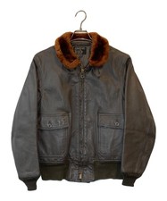 U'S NAVY G-1 Leather Flight Jacket Size: 42 Brown Men 8415-268-7800