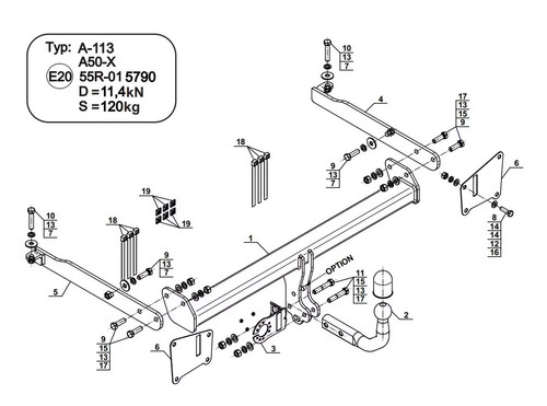 Detachable swan neck tow bar - detachable,
