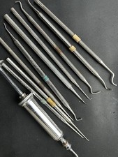 Vintage Lot of 13 Dental Tools Instruments Various Uses Mixed  Brands