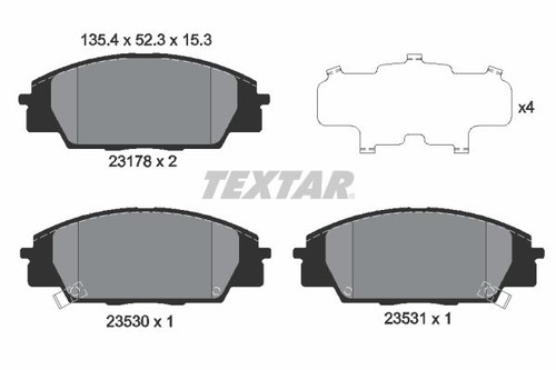 Front brake pad set fits - front, honda
