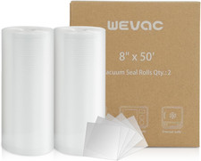Vacuum Sealer Bags 8X50 Rolls 2 Pack for Food Saver, Seal a Meal, Weston. Commer