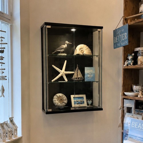 Black wall mounted glass - black,
