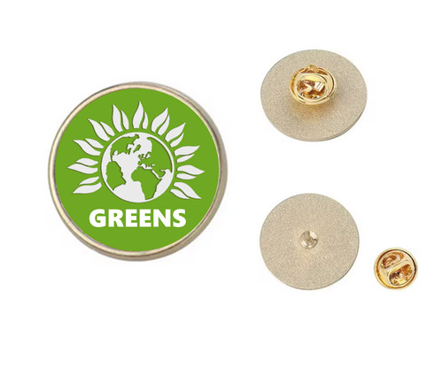 Green party lapel badge pin - green,