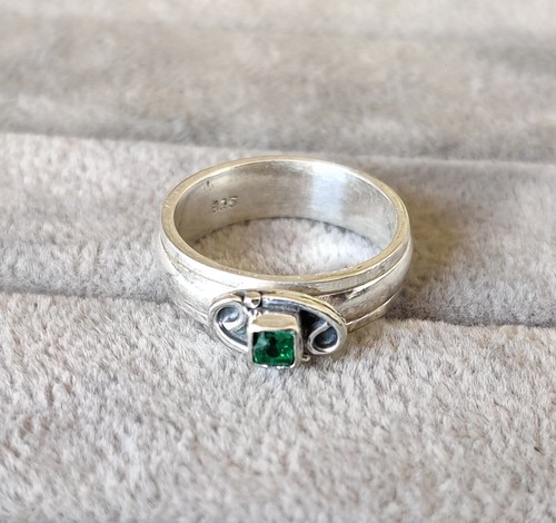 Emerald spinner gemstone ring - gemstone,