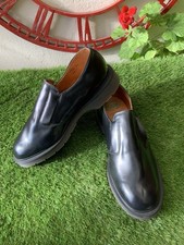 Men’s Solovair Black Leather Slip On Shoes Size UK 8.5 Made In England (RW337)