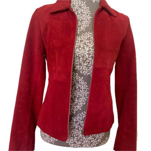 Peel red suede jacket - suede,