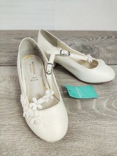 Monsoon GIRLS White Shimmer Shoes UK 8 EUR 25 WEDDING Holy Communion Party