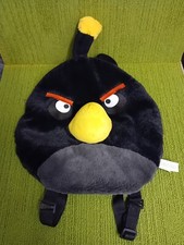ANGRY BIRDS - BOMB THE BLACK BIRD   12" BLACK PLUSH BACKPACK/RUCKSACK 
