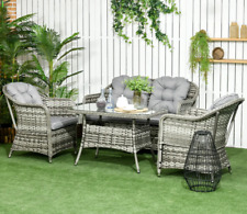 Garden Dining Set Wicker Woven Furniture Rattan Patio Sofa Chairs Lounge Table