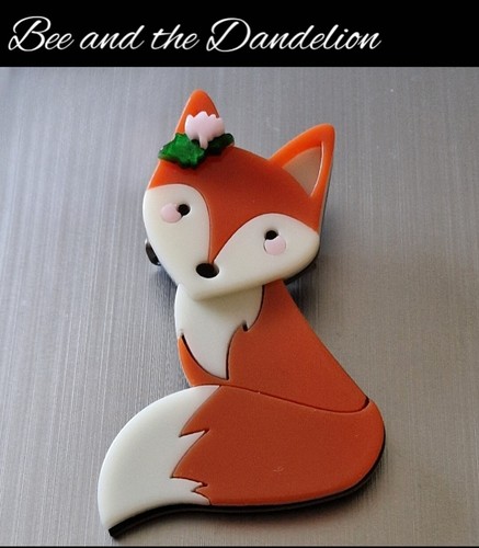 Cute fox brooch - fox,