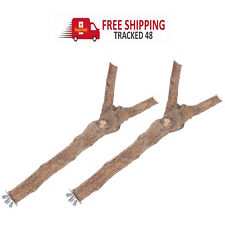 2 x Bird Cage Aviary Natural Wooden 'Y' Branch Perch FREE Delivery