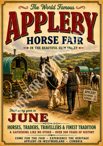 Appleby gypsy horse fair - horse, bow