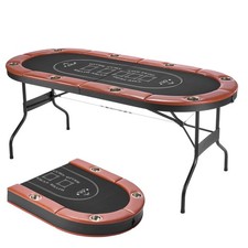 72inch Folding Poker Table Foldable 8 Player Casino Texas Holdem Table