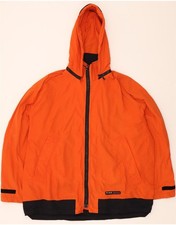 HUGO BOSS Mens Hooded Windbreaker Jacket IT 54 2XL Orange Colourblock BM01