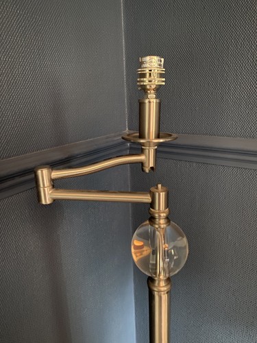 Brushed nickel swing arm - arm, floor