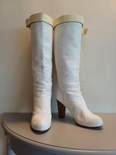 Chloe White Leather Knee High
