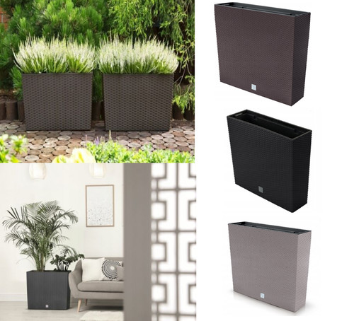 Tall rectangle ratan planter - tall,