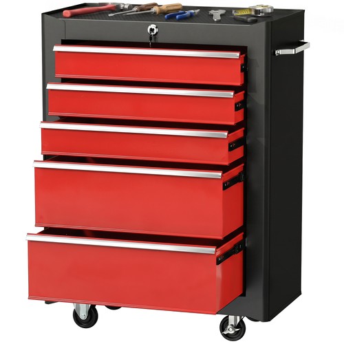 Homcom drawer lockable - 5-drawer, steel