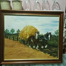 Farming Original painting on board  framed