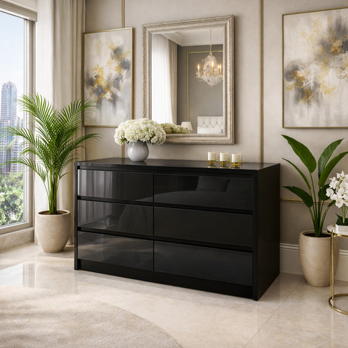 Black drawer high gloss - black, 6