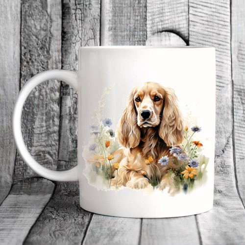 Cocker spaniel dog - cocker, mug