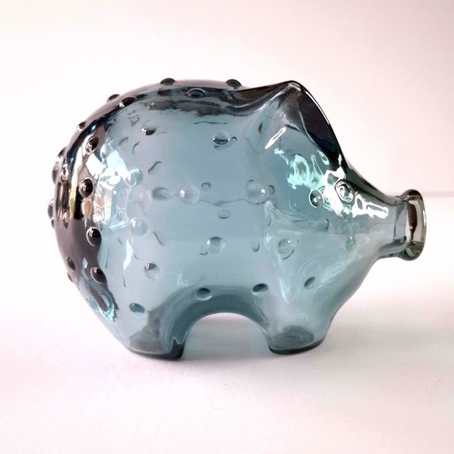 Holmegaard blue glass piggy - holmegaard,