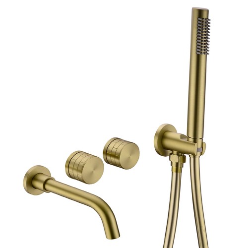 Brushed brass bath taps gold - brushed,