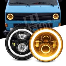 7INCH LED headlights for Land Rover Defender T25 T3 Vanagon H6024 High/Lo DRL