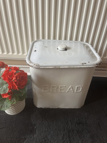 Vintage white enamel - vintage, bin