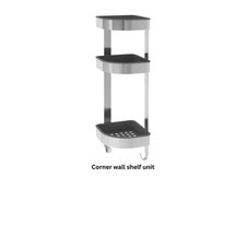 IKEA GRUNDTAL Shower Rack Caddy Steel 3 Tier Bathroom Corner Wall Shelf