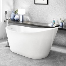 Matt White Freestanding Modern Slipper Bath 1660mm
