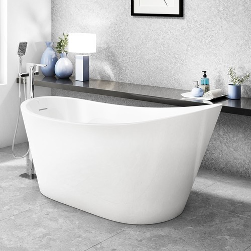 Matt white freestanding modern - white,