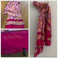 VINTAGE PINK SILK BY PALOMA PICASSO RECTANGULAR SCARF