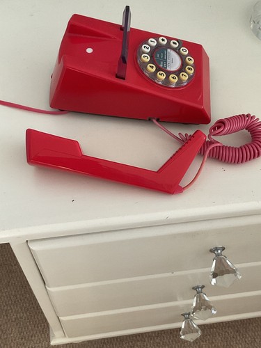 Vintage red trim phone - phone, with