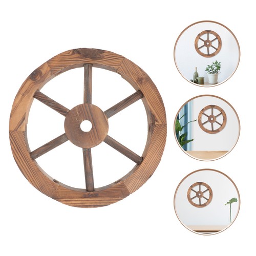 Wooden wagon wheel wall - wooden,
