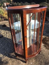 bow fronted display cabinet With Locking Key 